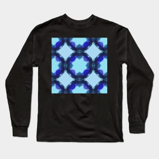 Mid Mod Star Quilt Blue Long Sleeve T-Shirt